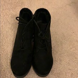 Black suede ankle booties